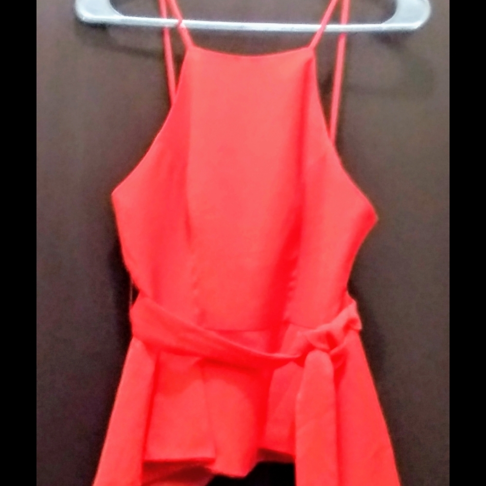 DO+BE zip back orange tank with belt